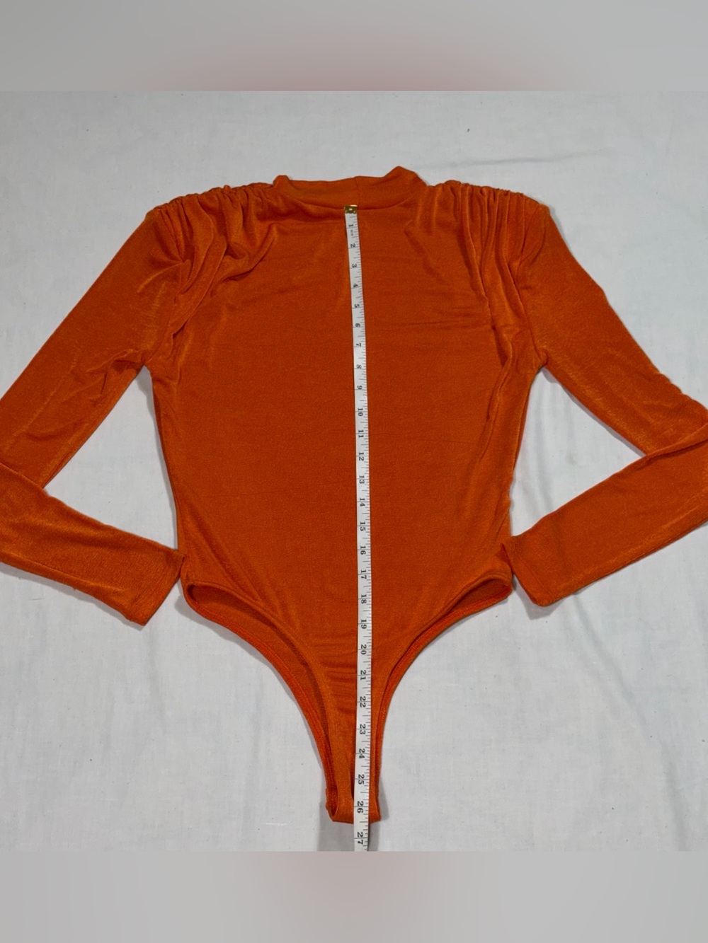 NWT JLUXLABEL Orange Ruched Bodysuit Midi Skirt 2 Piece Set M    O96 - Picture 9 of 9